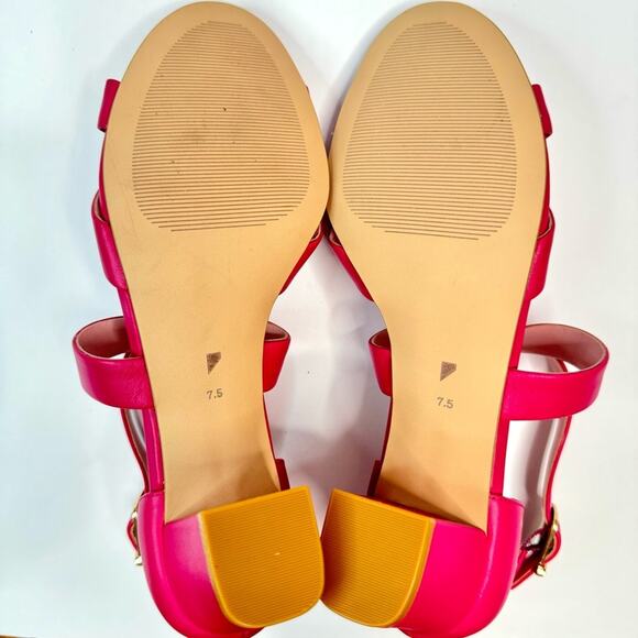 Shoes of Prey Pink Strappy Sandals Ankle Strap 2 inch Block Heels Size 7.5 New - Picture 13 of 16